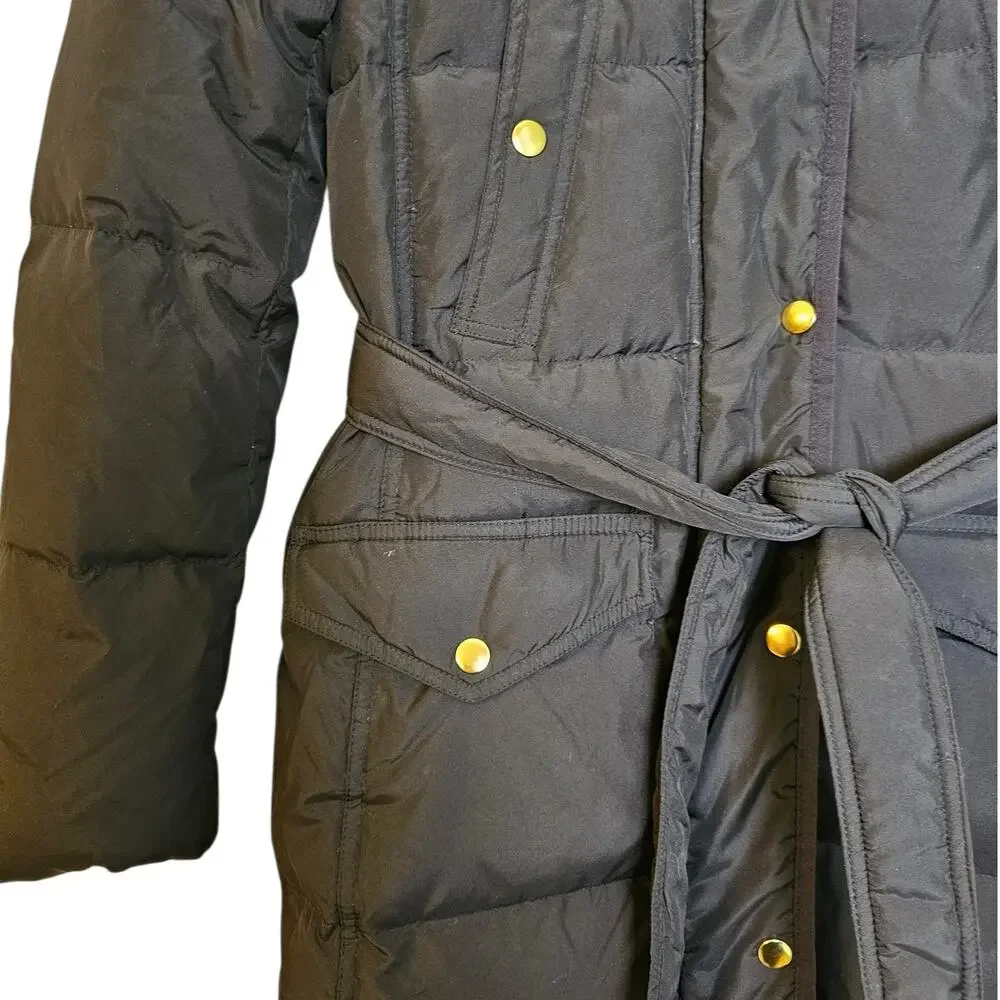 J. Crew Black Wintress Down Filled Winter Puffer Coat with Hood